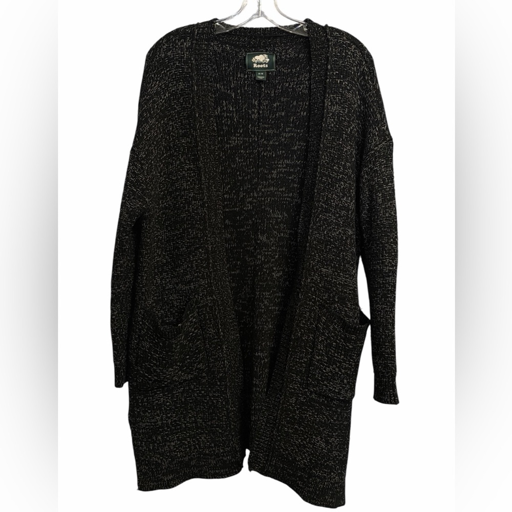 Roots Black & Gray Marled Open-Front Women's Cardigan